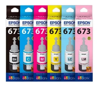 Botellas de Tinta T673 Epson original packX6